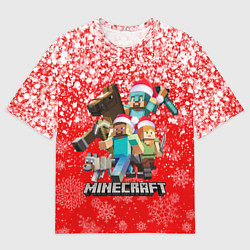 Мужская футболка оверсайз НОВОГОДНИЙ МАЙНКРАФТ, НОВЫЙ ГОД 2022,