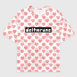 Мужская футболка оверсайз DELTARUNE PATTERN LOGO