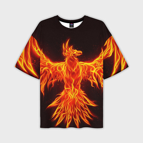 Мужская футболка оверсайз ОГНЕННЫЙ ФЕНИКС FIRE PHOENIX / 3D-принт – фото 1