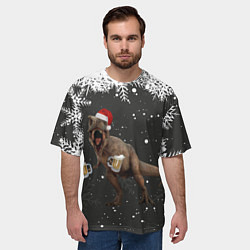 Футболка оверсайз мужская ПИВОЗАВР НОВОГОДНЯЯ НОЧЬ, цвет: 3D-принт — фото 2