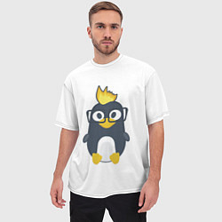 Футболка оверсайз мужская Linux пингвин Талисман для программистов, цвет: 3D-принт — фото 2
