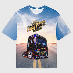 Мужская футболка оверсайз Euro Truck Simulator Евро Трек Симулятор