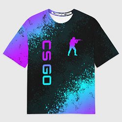 Футболка оверсайз мужская CS GO NEON SYMBOL STYLE SKIN КС ГО НЕОН, цвет: 3D-принт