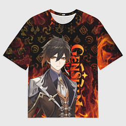 Мужская футболка оверсайз ЧЖУН ЛИ ГЕНШИН ИМПАКТ, GENSHIN IMPACT