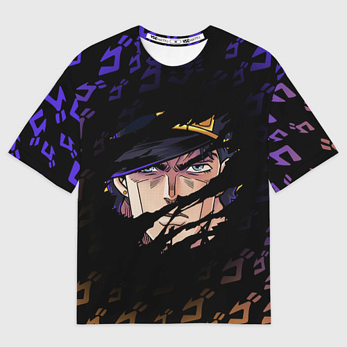 Мужская футболка оверсайз JOJOS BIZARRE ADVENTURE ЛИЦО ГЕРОЯ / 3D-принт – фото 1