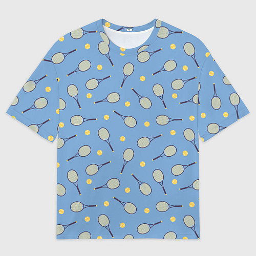 Мужская футболка оверсайз Большой теннис паттерн / 3D-принт – фото 1