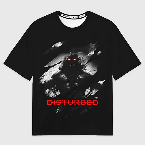 Мужская футболка оверсайз DISTURBED THE GUY ЛИЦО ДЕМОНА / 3D-принт – фото 1
