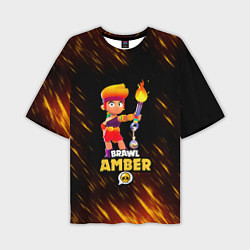 Футболка оверсайз мужская Brawl Stars - Amber, цвет: 3D-принт