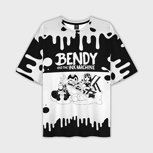 Мужская футболка оверсайз БЕНДИ И АЛИСА BENDY AND THE INK MACHINE / 3D-принт – фото 1