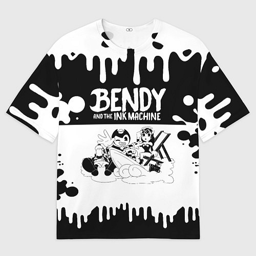 Мужская футболка оверсайз БЕНДИ И АЛИСА BENDY AND THE INK MACHINE / 3D-принт – фото 1