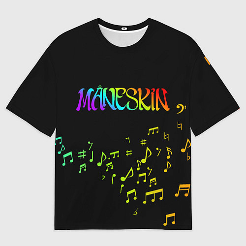 Мужская футболка оверсайз MANESKIN ЦВЕНОЙ МУЗЫКАЛЬНЫЙ / 3D-принт – фото 1