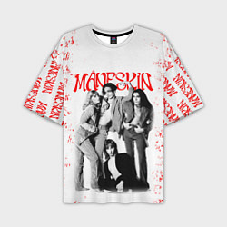 Мужская футболка оверсайз MANESKIN POSTER СОСТАВ ГРУППЫ