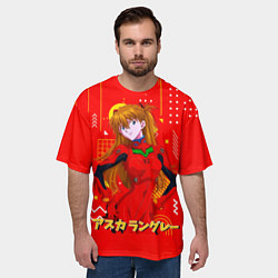 Футболка оверсайз мужская Аска Лэнгли Сорью Evangelion, цвет: 3D-принт — фото 2