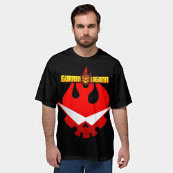 Футболка оверсайз мужская Логотип Гуррен - Лаганн, цвет: 3D-принт — фото 2