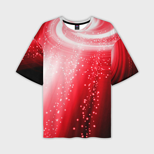 Мужская футболка оверсайз Красная космическая спираль / 3D-принт – фото 1