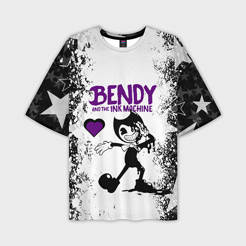 Мужская футболка оверсайз HEART BENDY AND THE INK MACHINE / 3D-принт – фото 1