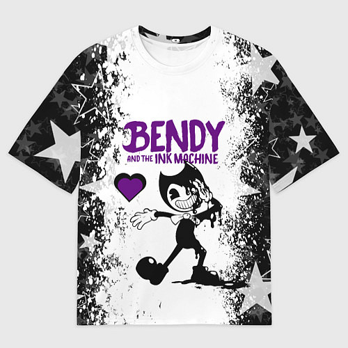 Мужская футболка оверсайз HEART BENDY AND THE INK MACHINE / 3D-принт – фото 1