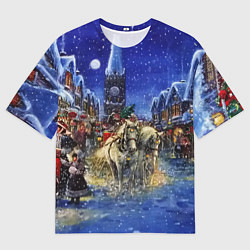 Мужская футболка оверсайз НОВОГОДНЯЯ АТМОСФЕРА НОВЫЙ ГОД 2022