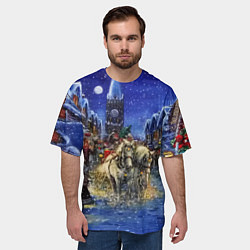 Футболка оверсайз мужская НОВОГОДНЯЯ АТМОСФЕРА НОВЫЙ ГОД 2022, цвет: 3D-принт — фото 2