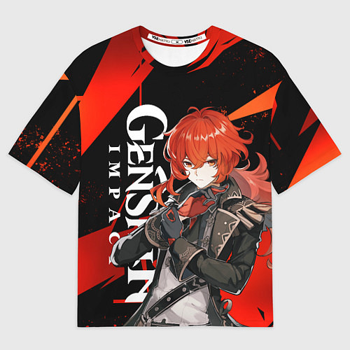 Мужская футболка оверсайз ДИЛЮК ИЗ МОНДШТАТА DILUC / 3D-принт – фото 1