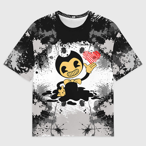 Мужская футболка оверсайз BENDY LOVE БЕНДИ С СЕРДЦЕМ / 3D-принт – фото 1