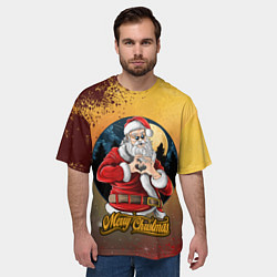 Футболка оверсайз мужская Santa love you, цвет: 3D-принт — фото 2