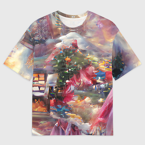 Мужская футболка оверсайз Ностальгия Рождества / 3D-принт – фото 1