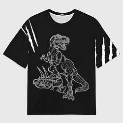 Мужская футболка оверсайз Тираннозавр Скелет