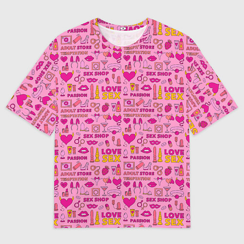 Мужская футболка оверсайз Секс-Шоп / 3D-принт – фото 1
