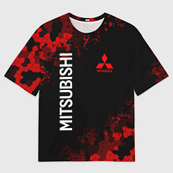 Мужская футболка оверсайз MITSUBISHIC MILITARY GEOMETRY RED