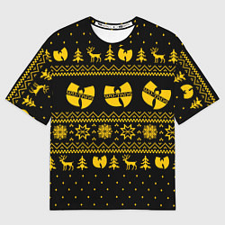 Футболка оверсайз мужская НОВОГОДНИЙ СВИТЕР WU TANG CLAN, цвет: 3D-принт