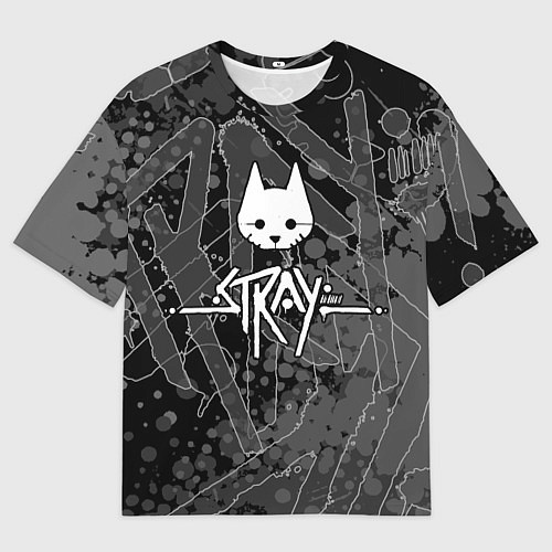 Мужская футболка оверсайз Stray кот бродяга / 3D-принт – фото 1