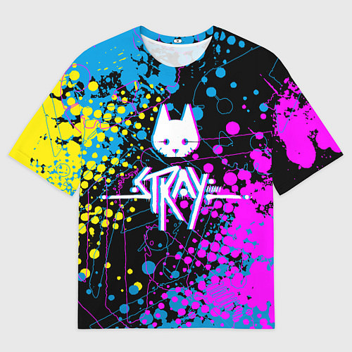 Мужская футболка оверсайз Stray кот бродяга / 3D-принт – фото 1
