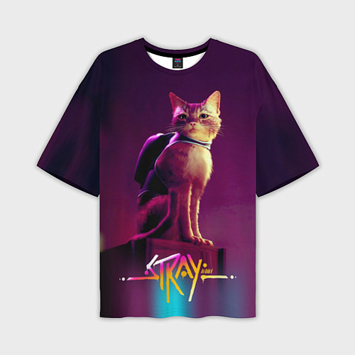 Мужская футболка оверсайз Stray cat кот бродяга / 3D-принт – фото 1