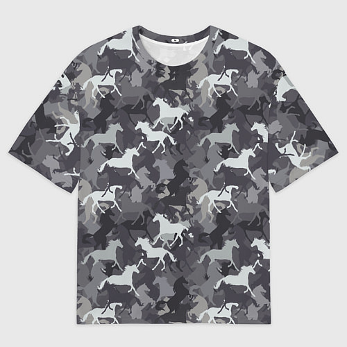 Мужская футболка оверсайз Табун Лошадей / 3D-принт – фото 1