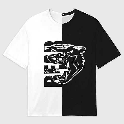 Мужская футболка оверсайз BEAR Медведь / 3D-принт – фото 1