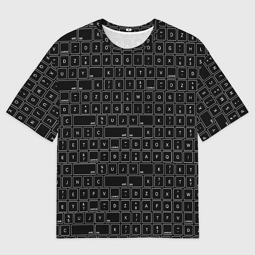 Мужская футболка оверсайз КЛАВИАТУРА КЛАВИШИ / 3D-принт – фото 1