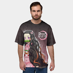 Футболка оверсайз мужская НЕЗУКО NEZUKO SLAYER, цвет: 3D-принт — фото 2