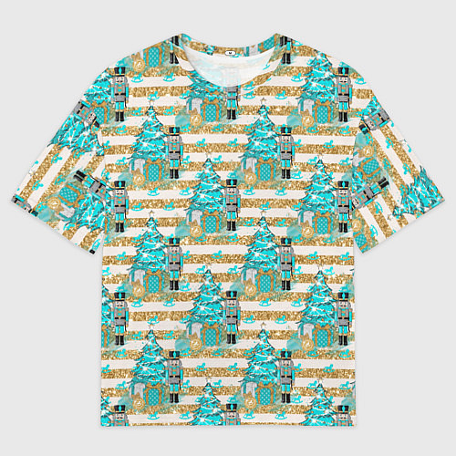 Мужская футболка оверсайз Щелкунчик Новый год / 3D-принт – фото 1