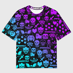 Футболка оверсайз мужская UNDERTALE NEON PATTERN УЗОР, цвет: 3D-принт