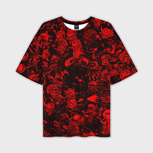 Мужская футболка оверсайз DOTA 2 HEROES RED PATTERN ДОТА 2 / 3D-принт – фото 1