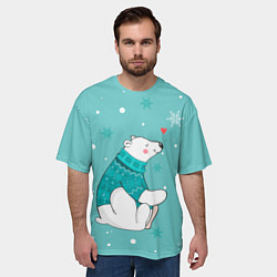 Футболка оверсайз мужская Любовь Мишки, цвет: 3D-принт — фото 2