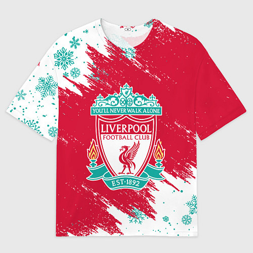 Мужская футболка оверсайз НОВОГОДНИЙ ЛИВЕРПУЛЬ 2022 / 3D-принт – фото 1
