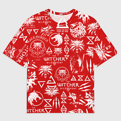 Футболка оверсайз мужская THE WITCHER LOGOBOMBING ЛОГОТИПЫ ВЕДЬМАКА, цвет: 3D-принт