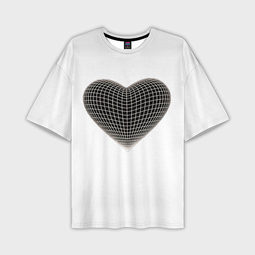 Мужская футболка оверсайз HEART PRINT / 3D-принт – фото 1