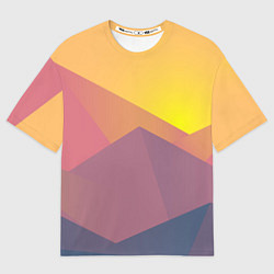 Футболка оверсайз мужская Рассвет в горах искусства, цвет: 3D-принт