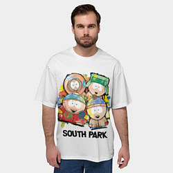 Футболка оверсайз мужская South Park - Южный парк краски, цвет: 3D-принт — фото 2
