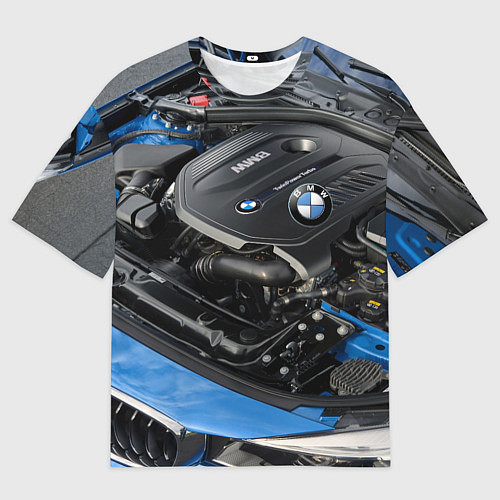 Мужская футболка оверсайз BMW Engine Twin Power Turbo / 3D-принт – фото 1