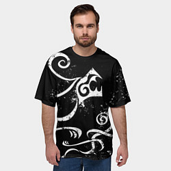 Футболка оверсайз мужская ТАТУИРОВКА ДРАКЕНА WHITE AND BLACK, цвет: 3D-принт — фото 2