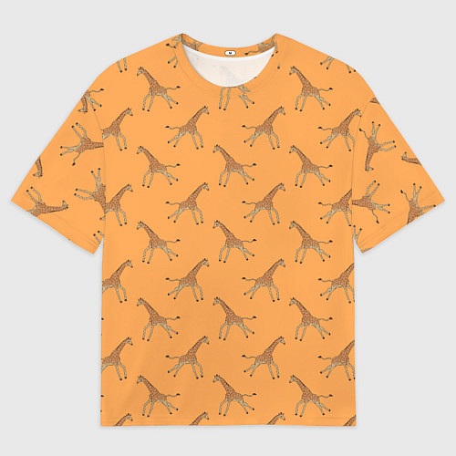 Мужская футболка оверсайз Жирафы паттерн / 3D-принт – фото 1